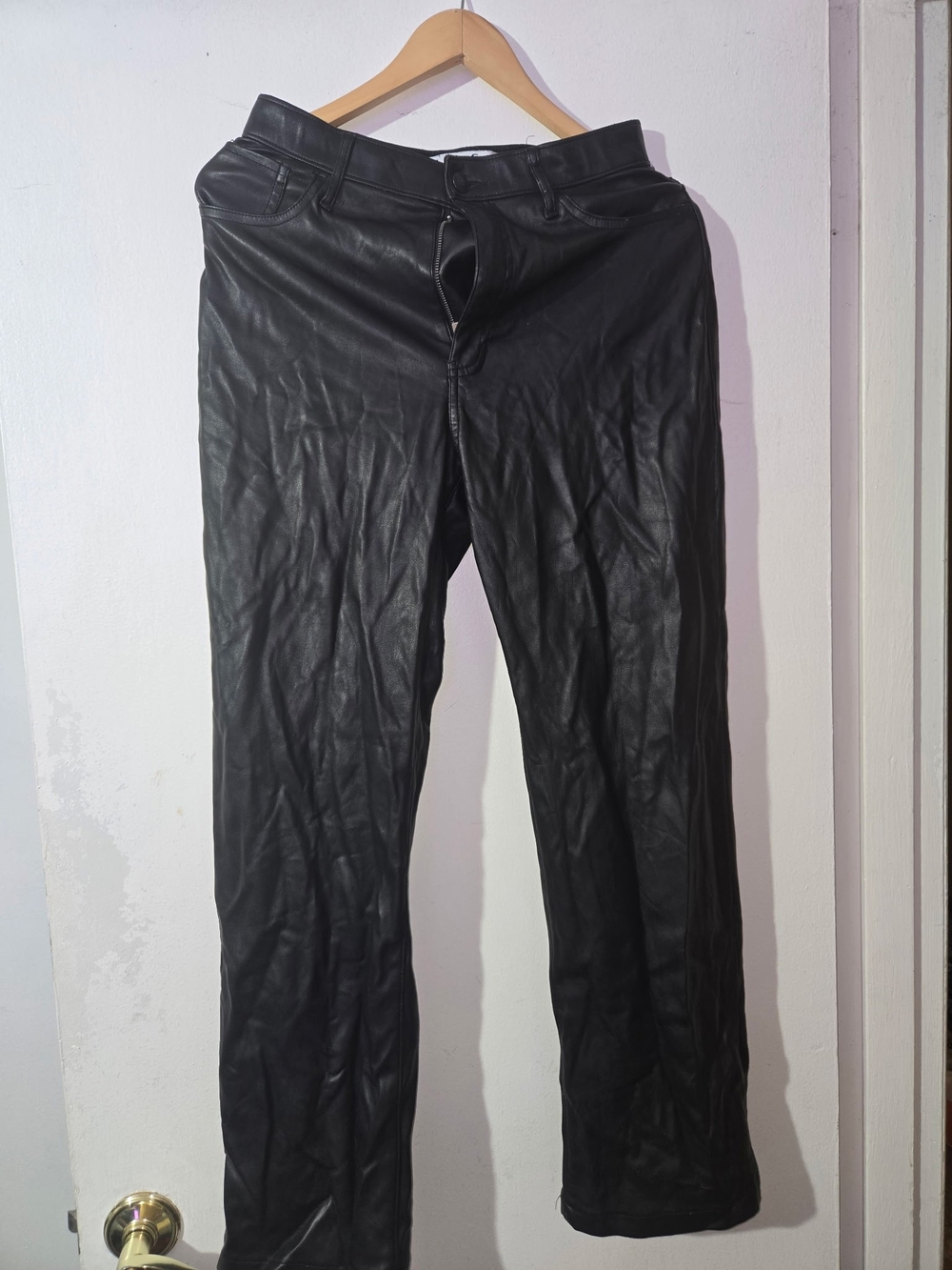 Hollister Black Faux Leather High-Rise Pants
